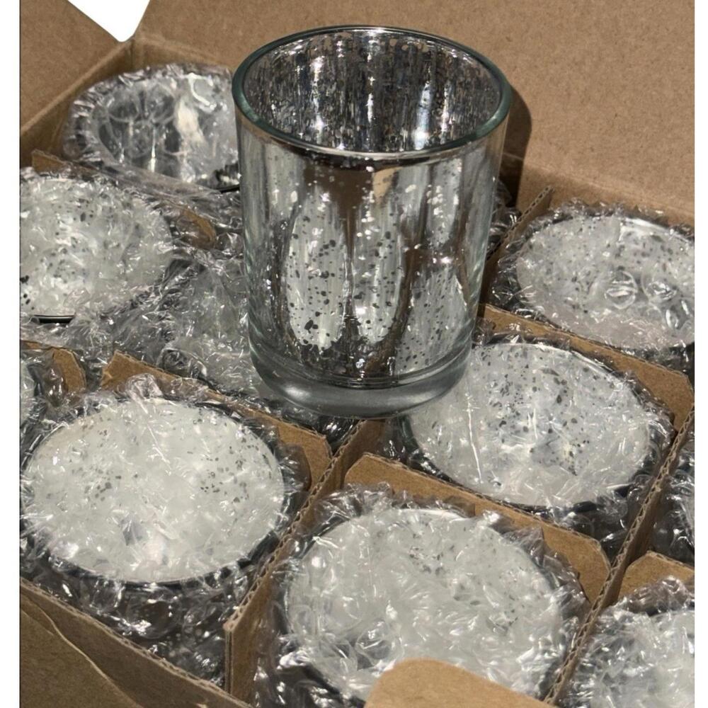 Bulk Lot of‎ 36 LENTINE Silver Mercury Glass Votives – 2.75” – Unused